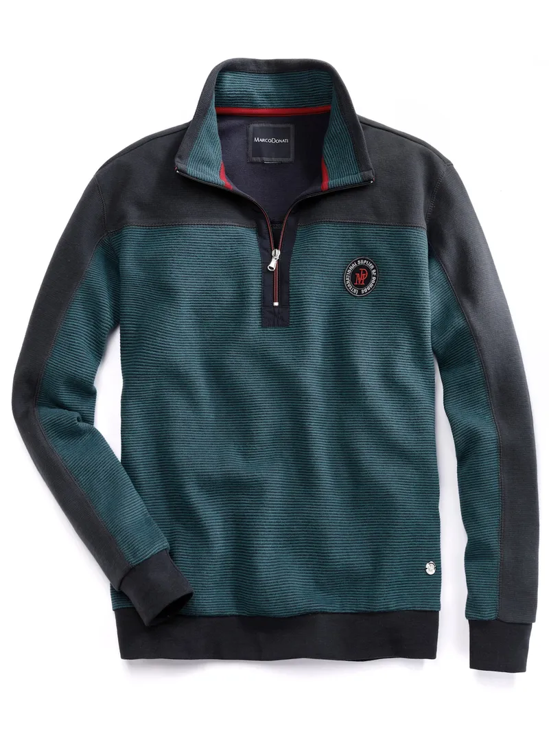 marco donati Sweatshirt blau-grün, Blau-grün, – Produktbild 2 von 3