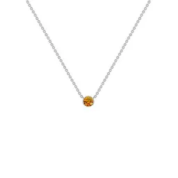 Eppi Eppi Silberne minimalistische Kette mit einem Padparadscha Saphir Glosie – Produktbild 1 von 1