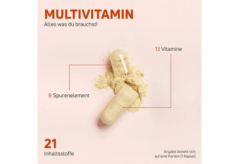 Neosupps Multivitamin 120 Kapseln, 21 Vitamine & Spurenelemente, vegan Pulver, Hochdosiert & Vegan, Stärkung des Immunsystems, 4 Monate Vorrat – Produktbild 5 von 5
