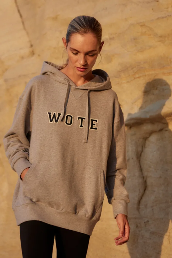 WOTE WOTE Damen vegan Hoodie Logo Grau Meliert, Hellgrau, – Produktbild 2 von 2