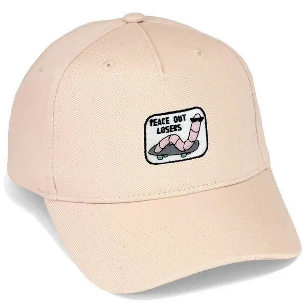LIGARTI Bestickte Cap – Ollie der Skater–Wurm – LIGARTI Tiermanufaktur, Sand, – Produktbild 1 von 4