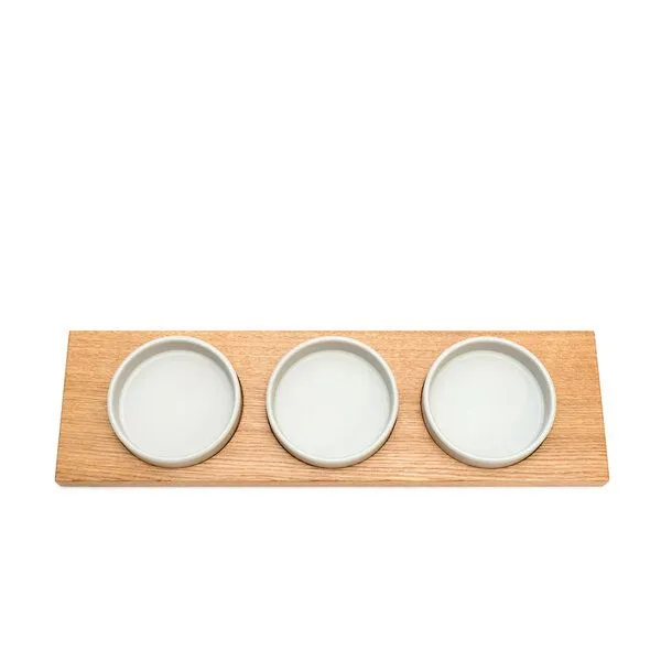 klotzaufklotz klotzaufklotz Servierschalen mit Holztablett, Warmgrau, – Produktbild 3 von 8