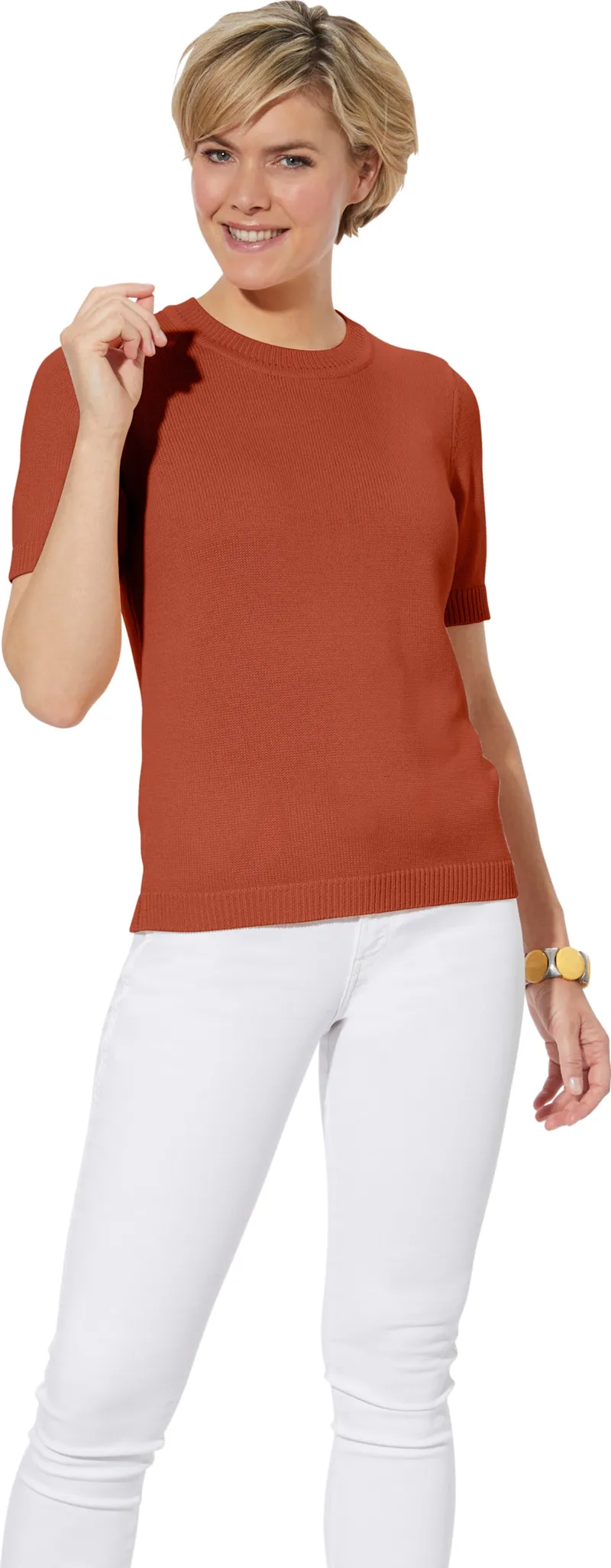 Witt Kurzarmpullover, Rostrot, – Produktbild 2 von 2