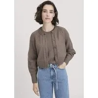 hessnatur hessnatur Strick Jacke Relaxed Cropped aus Bio-Merinowolle mit Bio-Baumwolle, Camel, – Produktbild 2 von 5