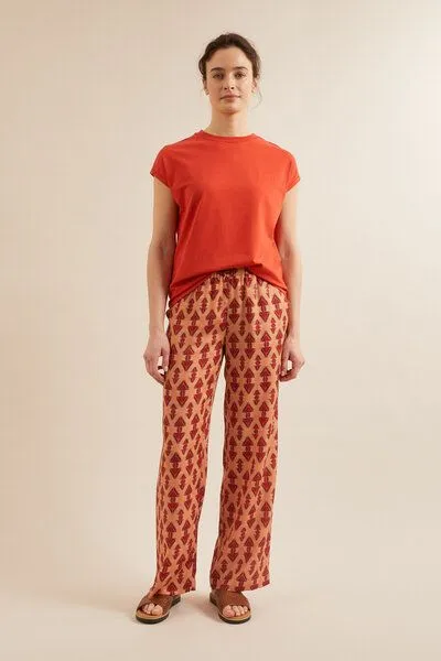 LANIUS LANIUS Shirt mit überschnittener Schulter aus Bio-Baumwolle GOTS, Red pepper, – Produktbild 3 von 4