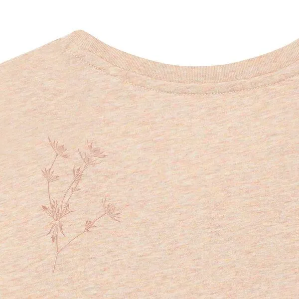 Spangeltangel Spangeltangel Damenshirt mit Distel-Motiv aus Bio-Baumwolle, Natur-Motiv, Rosé, – Produktbild 3 von 3