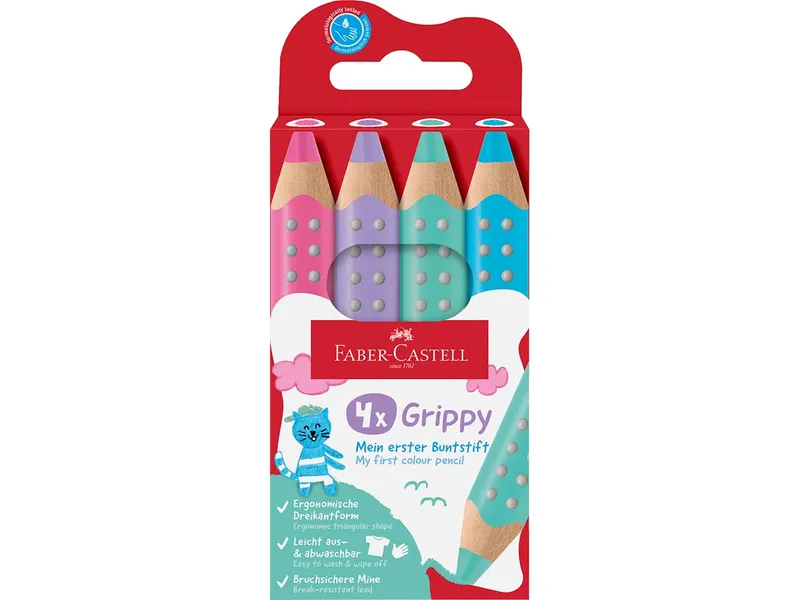 Faber-Castell Faber-Castell 4er-Set Buntstifte "Grippy" pastell – Produktbild 1 von 1