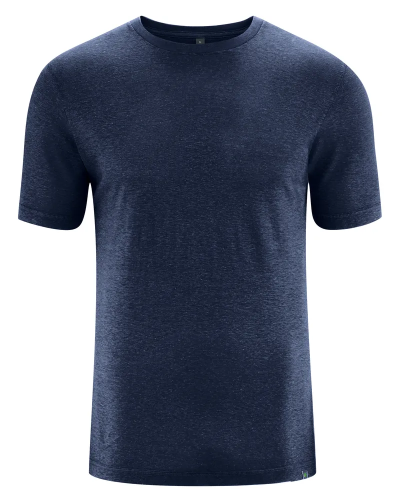 HempAge Hempage Herren vegan T-Shirt Slim Fit Marineblau, Blau, – Produktbild 1 von 2