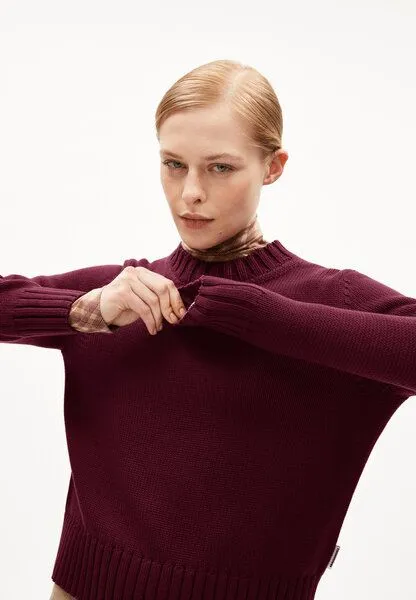 ARMEDANGELS ARMEDANGELS AMALIAAS EREN COTTON - Damen Pullover Relaxed Fit aus Bio-Baumwolle, Cranberry juice, – Produktbild 3 von 4