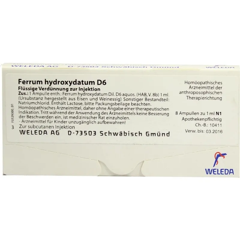 Weleda Ferrum Hydroxydatum D6 Ampullen – Produktbild 2 von 2
