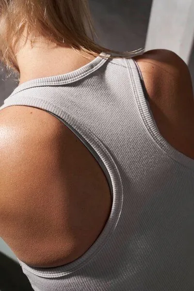 Soulwear Soulwear Top Ribbed aus Bio-Baumwolle, Grau, – Produktbild 3 von 4