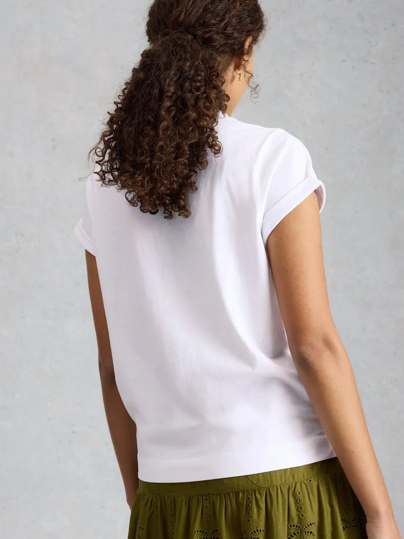 White Stuff Grafik-T-Shirt Gina - 42, Weiß multi, – Produktbild 4 von 4