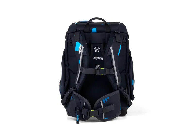 Ergobag Ergobag Schulranzen Schulranzen-Set CUBO VerfolgBärjagd 5-teilig, 25/26 (5-teilig), ergonomisch, höhenverstellbar, Your-Size-System, ab 1. Klasse, Blau, – Produktbild 4 von 5