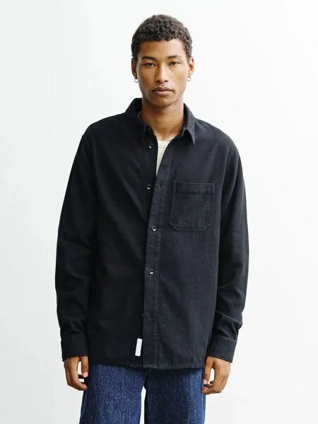 Rotholz Rotholz Hemd - Flannel Casual Shirt - aus Biobaumwolle, True black, – Produktbild 1 von 5