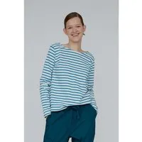 Basic Apparel Basic Apparel Gestreiftes Langarmshirt BRETON aus Bio-Baumwolle, Beige-blau (birch-surf), – Produktbild 1 von 1