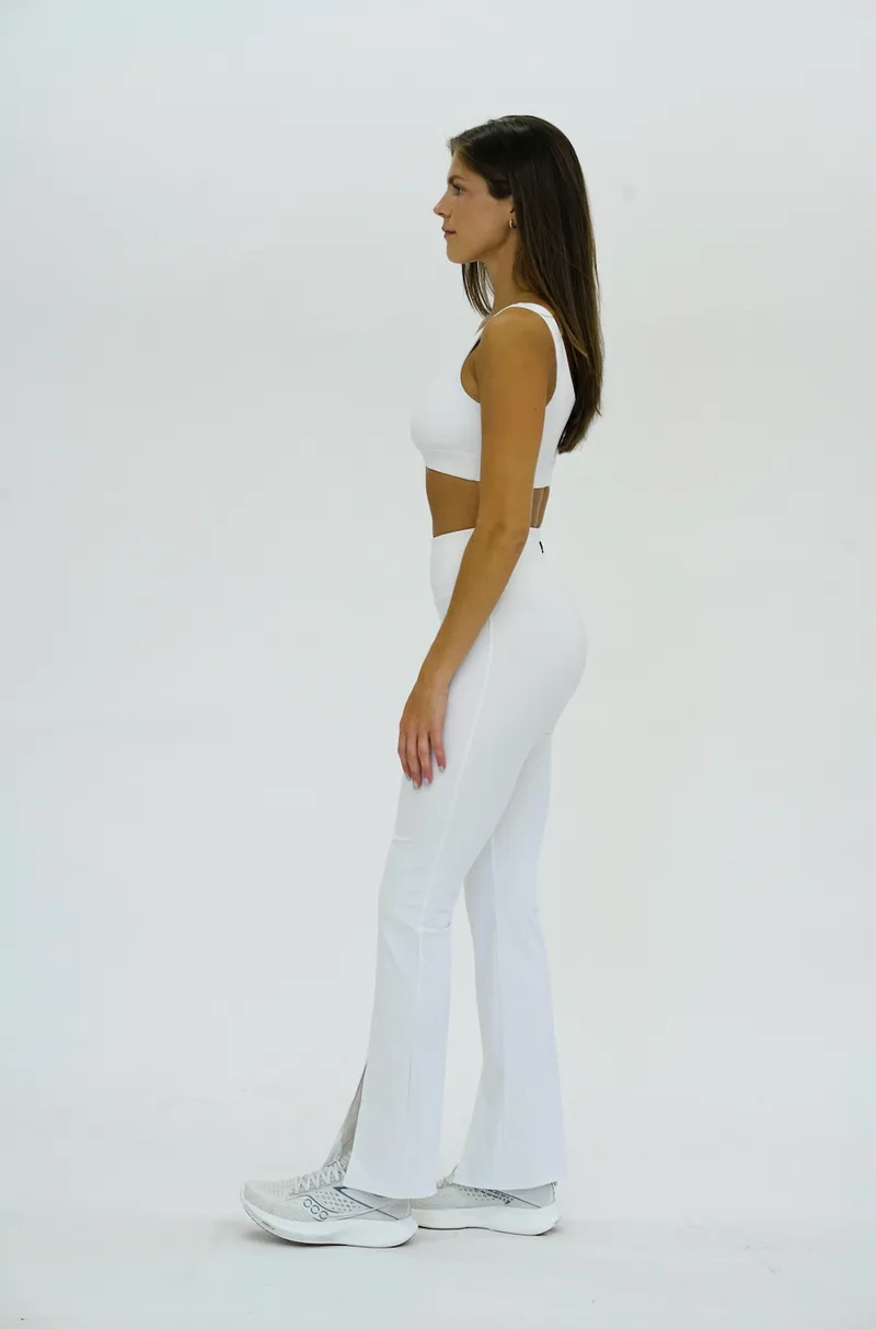 SEAAV SEAAV Damen vegan Leggings Cut Out Bootcut Weiß, Weiß, – Produktbild 2 von 2