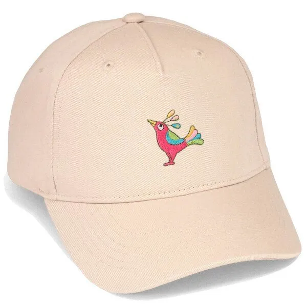 LIGARTI Bestickte Cap – Patrischa der Paradiesvogel – LIGARTI Tiermanufaktur, Sand, – Produktbild 1 von 4