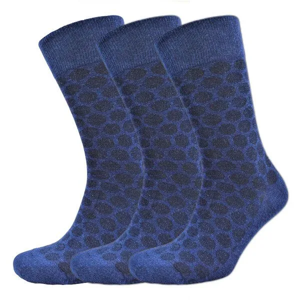 BLS Organic BLS Organic 3er Pack GOTS zertifiziert 98 % Bio-Baumwolle Polka Dot Pattern Herrensocken, Blau, – Produktbild 1 von 1