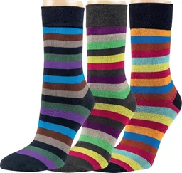 RS Harmony Freizeitsocken Bambus Socken farbige Streifen RS Harmony (3-er Bündel, 3-Paar, 3 Paar) aus Bambusviscose – Produktbild 1 von 1