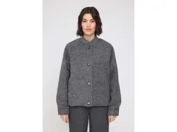 Mazine MAZINE Damen-Bomberjacke 'Vegan Wool' mit Knöpfen, anthrazit melange, Gr. S – Produktbild 1 von 1