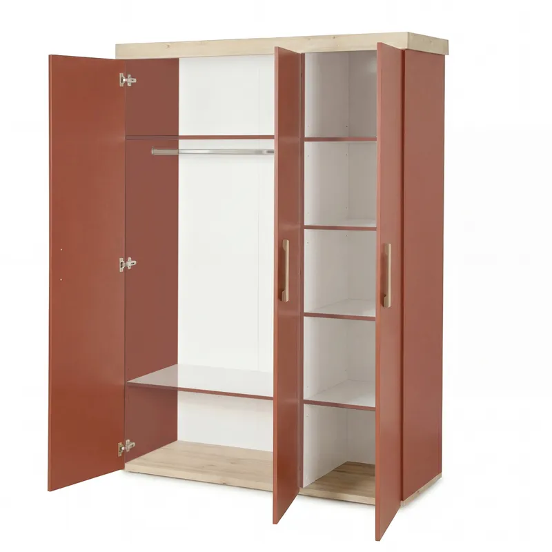 roba Roba Kleiderschrank 3-türig 'Jimmy mauve/eiche' Jimmy mauve/eiche – Produktbild 2 von 3