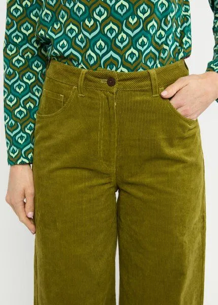 blutsgeschwister Blutsgeschwister High Waist Marlotte Hose - aus Bio-Baumwolle, Dense forest khaki (grün), – Produktbild 2 von 3