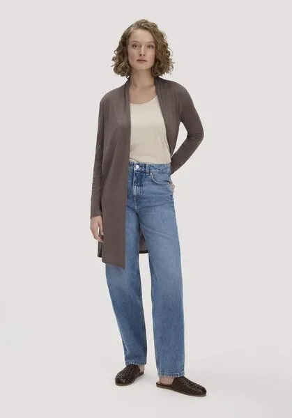 hessnatur hessnatur Strick Jacke Regular aus TENCEL Lyocell und Bio-Baumwolle, Mocca, – Produktbild 1 von 4