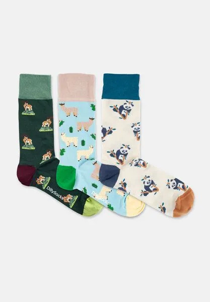 DillySocks DillySocks Socken „Animal Adventures (3er Box)“, Beige weiss hellblau grün, – Produktbild 4 von 4