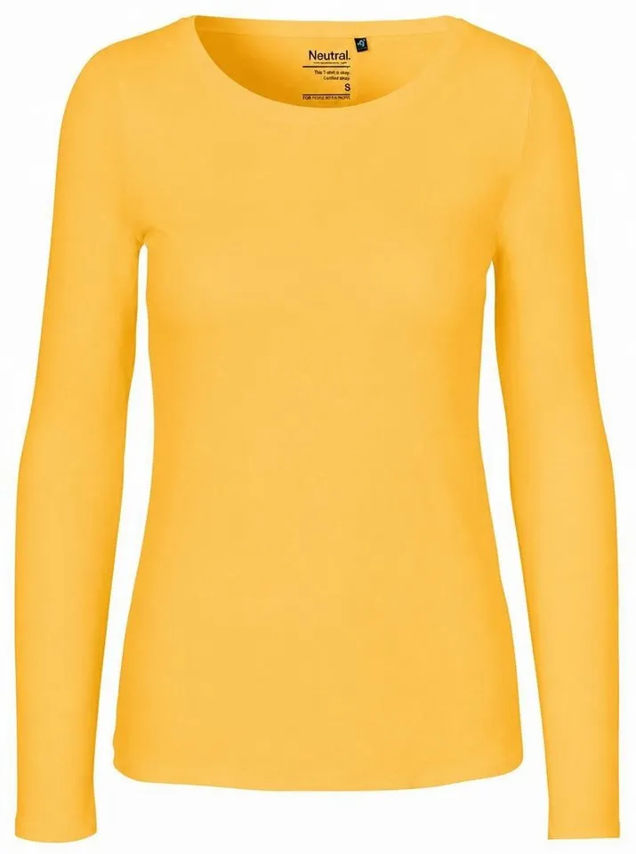 Neutral Neutral Langarmshirt Damen Long Sleeve T-Shirt / 100% Fairtrade-Baumwolle, Yellow, – Produktbild 2 von 3