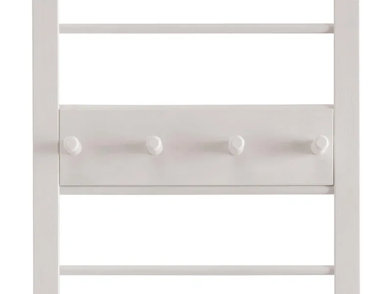 Garderobe "Solvita" Hakenleiste, B 43,6 x T 8 x H 10,1 cm, Kiefer weiß – Produktbild 1 von 2
