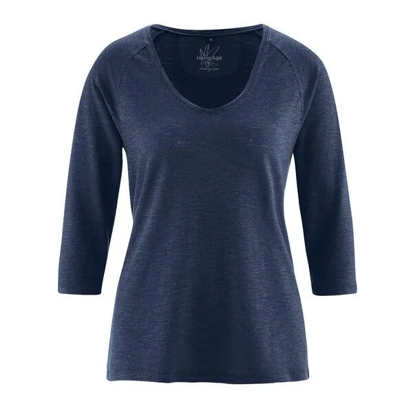 HempAge HempAge Damen Raglan-Shirt 3/4 Arm, Navy, – Produktbild 1 von 1