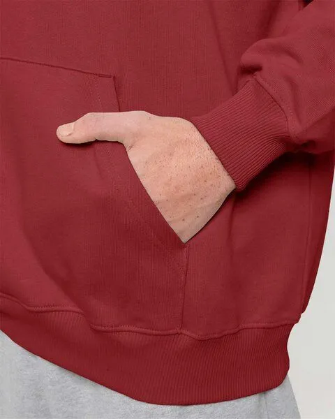 YTWOO YTWOO Oversized Unisex Hoodie mit Kängurutasche, Dry, nachhaltig, Bio-Baumwolle, Rot, – Produktbild 4 von 4