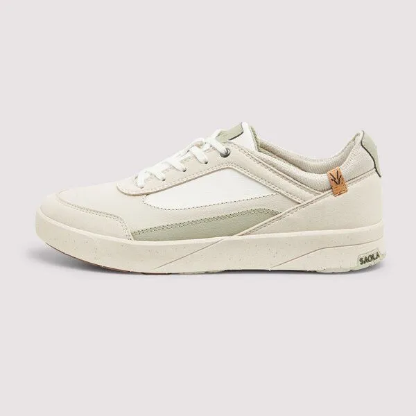 SAOLA SAOLA Quito W - leicht & vegan Sneaker mit elastischen Schnürsenkeln, White faded green, – Produktbild 2 von 3
