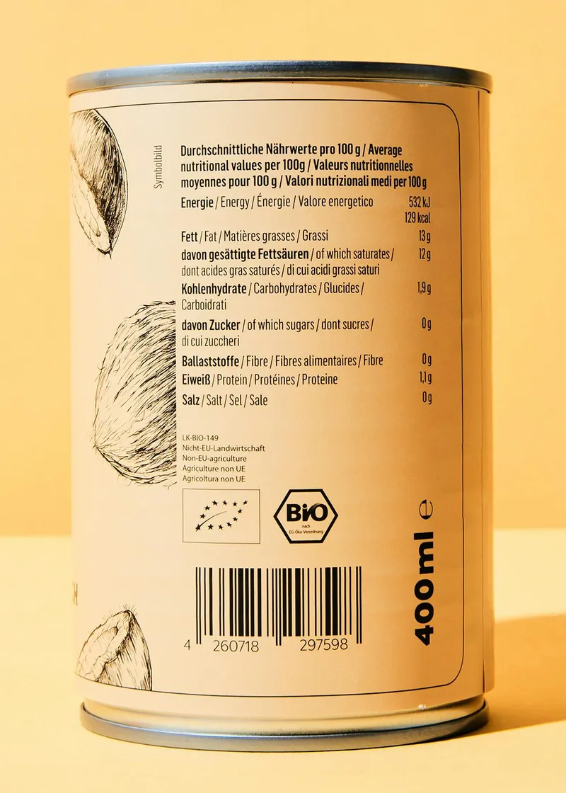 KoRo Fettreduzierte Bio Kokosmilch 400 ml – Produktbild 4 von 5