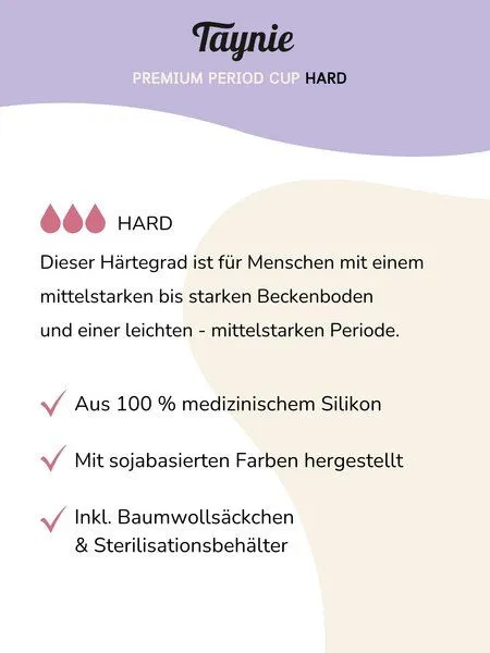 Taynie Menstruationstasse mit Sterilisationsbehälter Taynie Premium Period Cup, Lila, – Produktbild 2 von 4