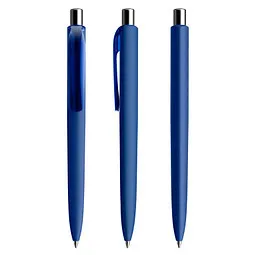 prodir prodir® Druckkugelschreiber DS8 Soft Touch PRR Push, blaue Mine, klassikblau/silber poliert – Produktbild 1 von 1
