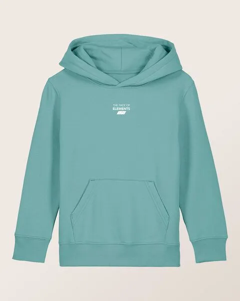 THE FACE OF ELEMENTS THE FACE OF ELEMENTS Essential - Relaxed Fit Kids Hoodie aus 100% Bio-Baumwolle, Seafoam (grün), – Produktbild 1 von 4