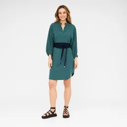WiDDA Widda Damen vegan Bluse Tunika Banya Tiefsee Petrol – Produktbild 1 von 1