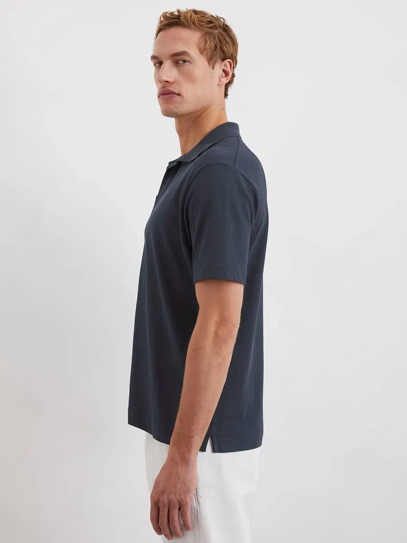 Marc O'Polo Marc O'Polo Poloshirt Riva Linen Blend Navy - Größe XXL, Dunkelblau, – Produktbild 3 von 5