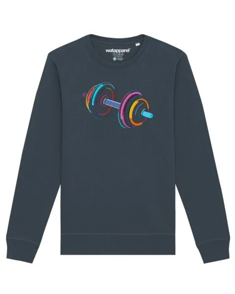 watapparel watapparel Sweatshirt Unisex 80s Hantel, India ink grey, – Produktbild 1 von 3