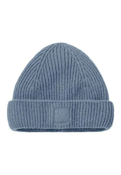 hessnatur hessnatur Strickmütze aus Bio-Merinowolle mit recycelter Wolle und Bio-Baumwolle, Helles jeansblau, – Produktbild 2 von 3