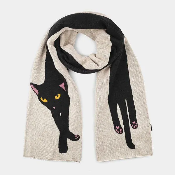 Dedicated DEDICATED Schal Rossberga Long Cat Scarf, Weiß, – Produktbild 3 von 4
