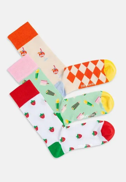 DillySocks DillySocks Socken „Summer Snacks“, Rot türkis petrol orange beige, – Produktbild 3 von 4