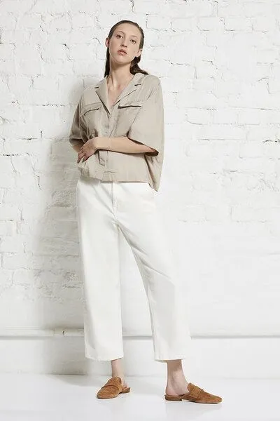 Wunderwerk Wunderwerk Damen Bluse aus Tencel "Utility revers blouse TENCEL", Hellbraun (light sand 222), – Produktbild 1 von 2