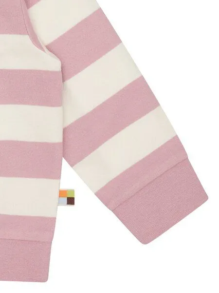 loud + proud loud + proud Babys & Kinder Sweatshirt mit Blockstreifen, GOTS-zertifiziert, Aster(rosa), – Produktbild 1 von 2