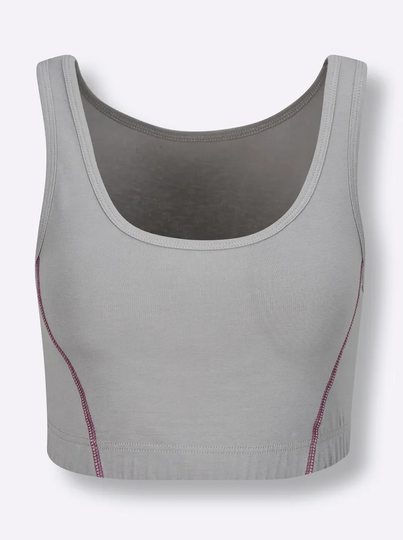 wäschepur Bustier, Steingrau-magenta, – Produktbild 1 von 2