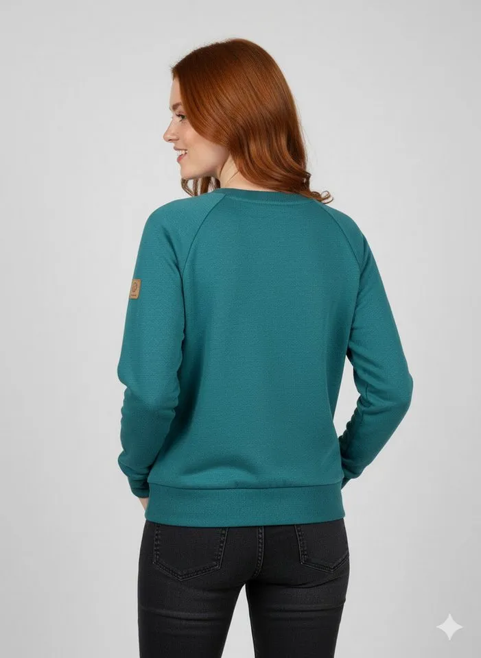 ragwear ragwear Sweatshirt JOHANKA LOGO O aus Baumwolle und Polyester, normale Passform, mit Rundhalsausschnitt, Grün, – Produktbild 2 von 3