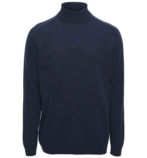 KnowledgeCotton Apparel KnowledgeCotton Apparel Rollkragen-Strickpullover Lammwolle, Total eclipse, – Produktbild 1 von 4