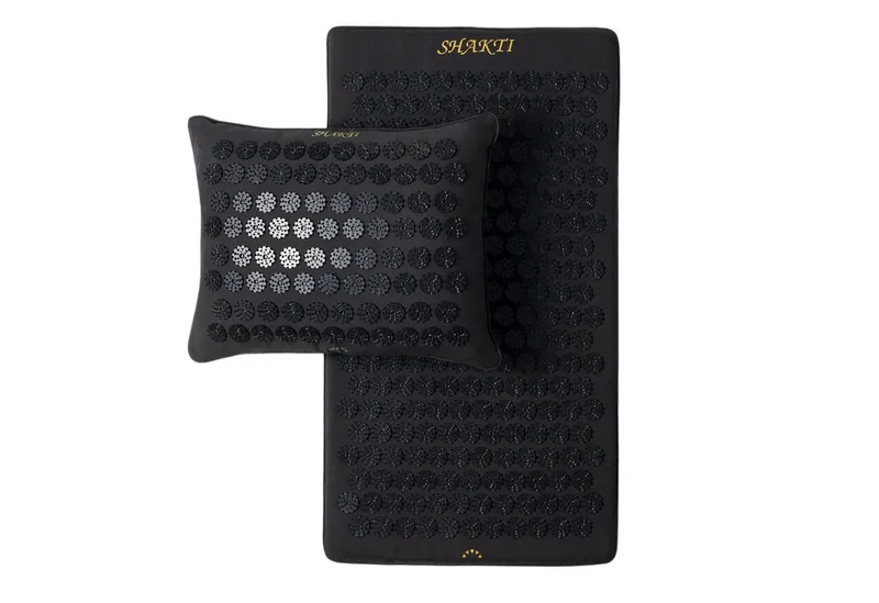 Shakti Mat Akupressurmatte Entspannung durch Akupressur - Faire Produktion, Bio-Baumwolle (Mit Matte und Kissen), Ethische Handarbeit, GOTS-zertifizierte Bio-Baumwolle, Schwarz, – Produktbild 1 von 8