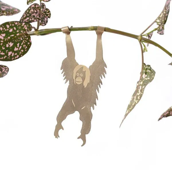 another studio another studio Plant Animal - Design Pflanzendekoration - Figuren aus Messing, Orang-utan, – Produktbild 1 von 4